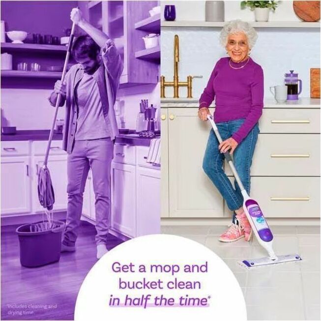 Swiffer PowerMop Multisurface Kit - Flexible - Purple - 1 Carton