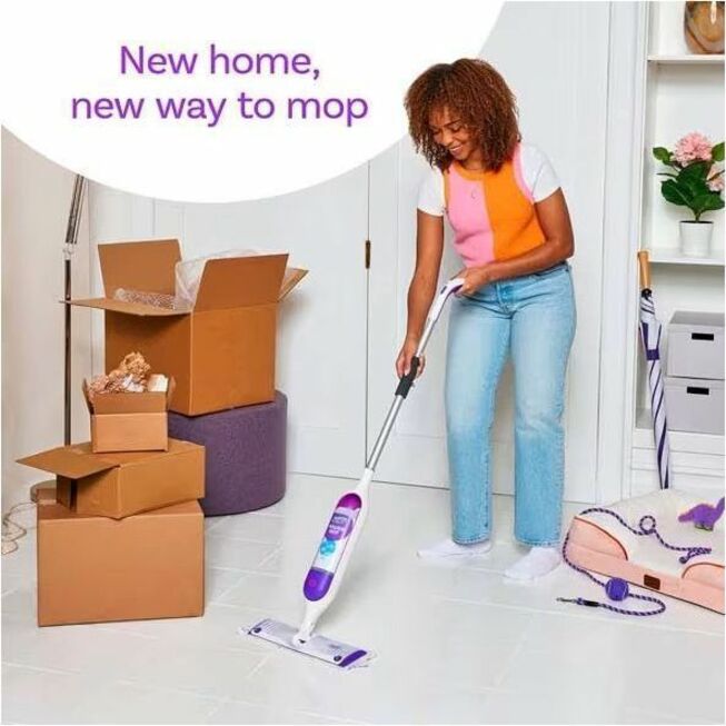Swiffer PowerMop Multisurface Kit - Flexible - Purple - 1 Carton