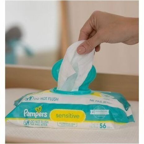 Pampers Baby Wipes Sensitive - Unique Softgrip Texture - White - 1 Carton