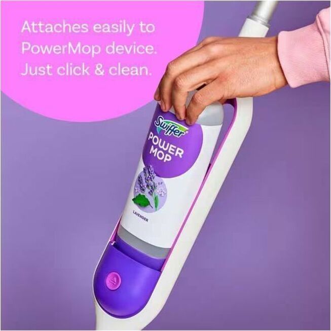 Swiffer PowerMop Floor Solution - For Mopping, Floor, Tile, Wood, Home - Liquid - 25.3 fl oz (0.8 quart) - Lavender Scent - Quick Drying - Purple - 6 / Carton
