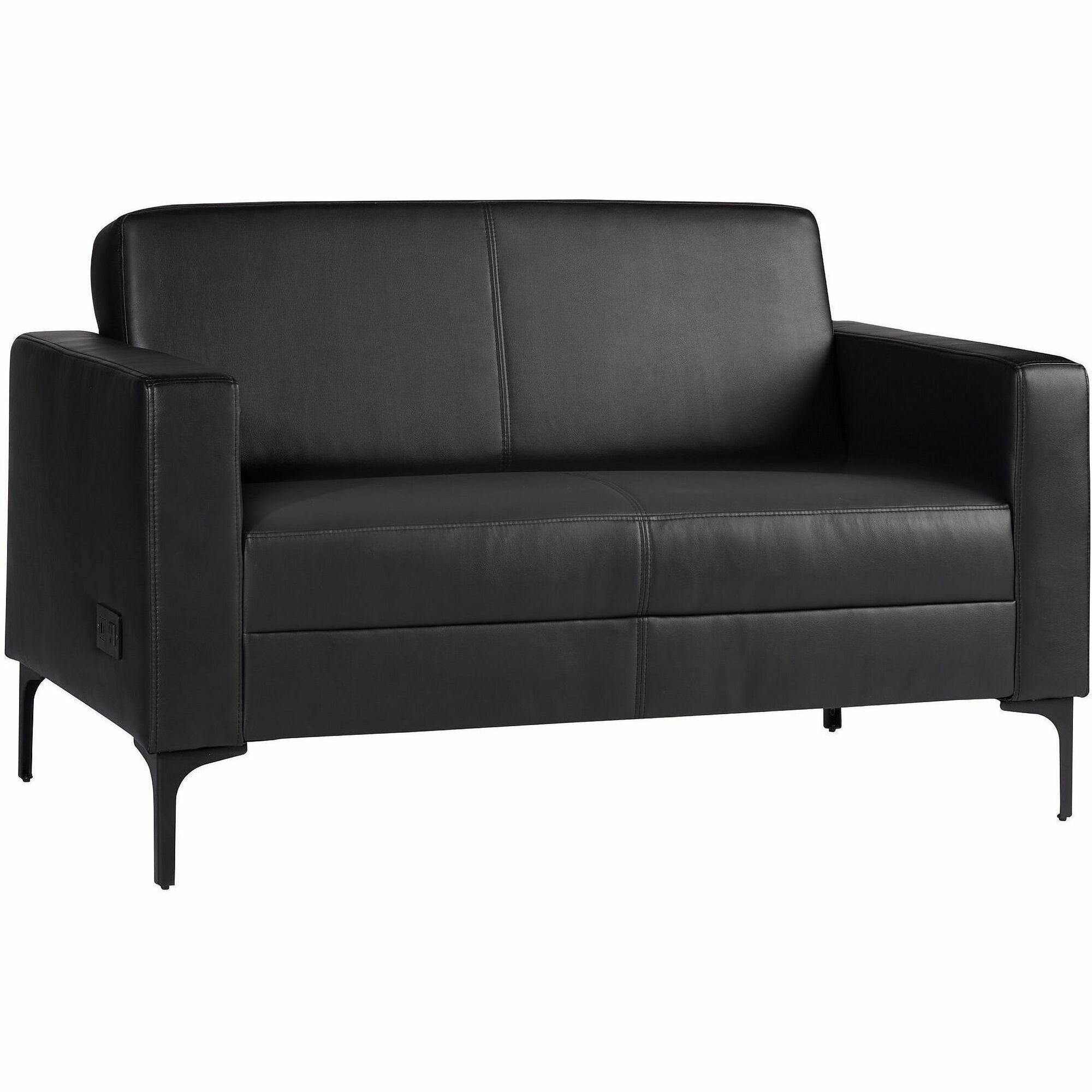 Lorell Soft-Seating Loveseat with Power Charging - 53.2" x 29.8" x 31" Overall Dimension - 1 Each