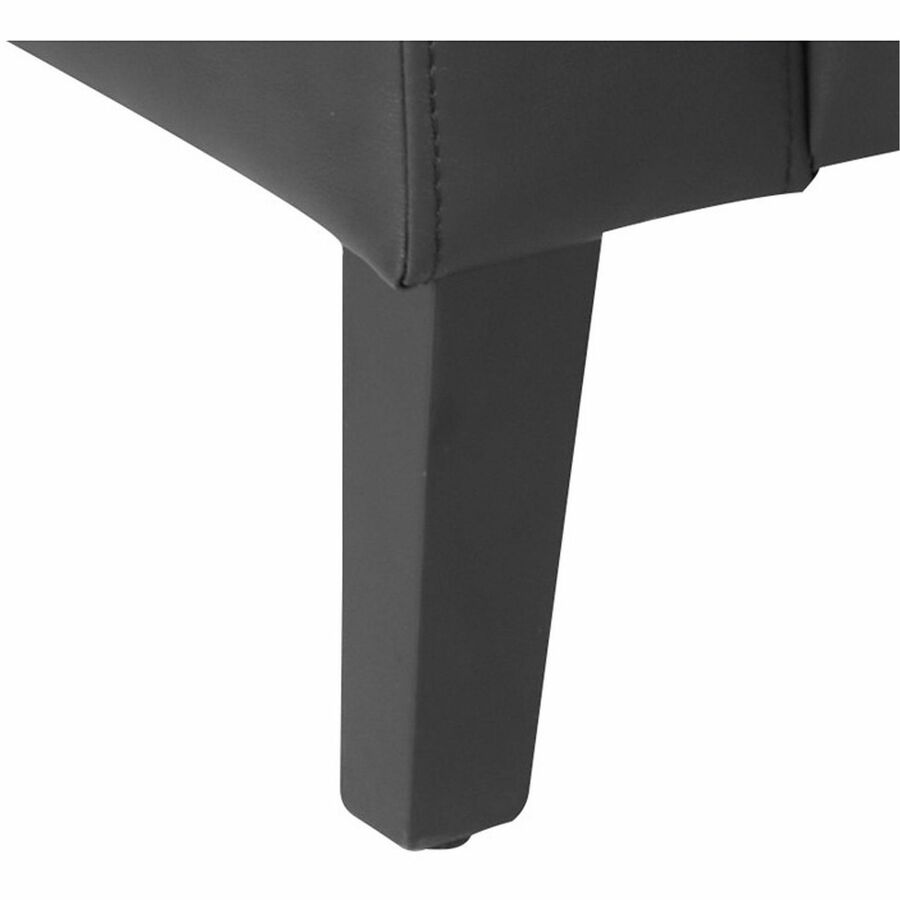 Lorell Soft-Seating Club Chair with Power Charging - Black - Vinyl - 1 Each