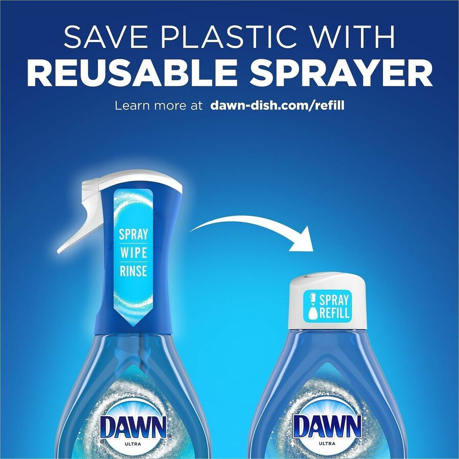 Dawn Powerwash Dish Spray - For Multipurpose - Spray - 16 fl oz (0.5 quart) - Fresh Clean Scent - Recommended For: Food Remover, Grease Remover, Grime Remover - Reusable, Refillable - Blue - 6 / Carton
