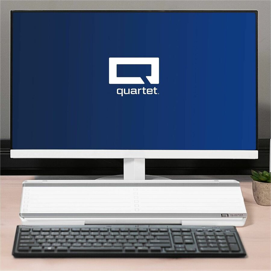 Quartet Flip-Top Glass Dry-Erase Desktop Pad - 18" (1.5 ft) Width x 6" (0.5 ft) Height - White Glass Surface - Desktop - Non-absorbent, Stain Resistant, Ghost Resistant, Scratch Resistant, Dent Resistant - 1 Each