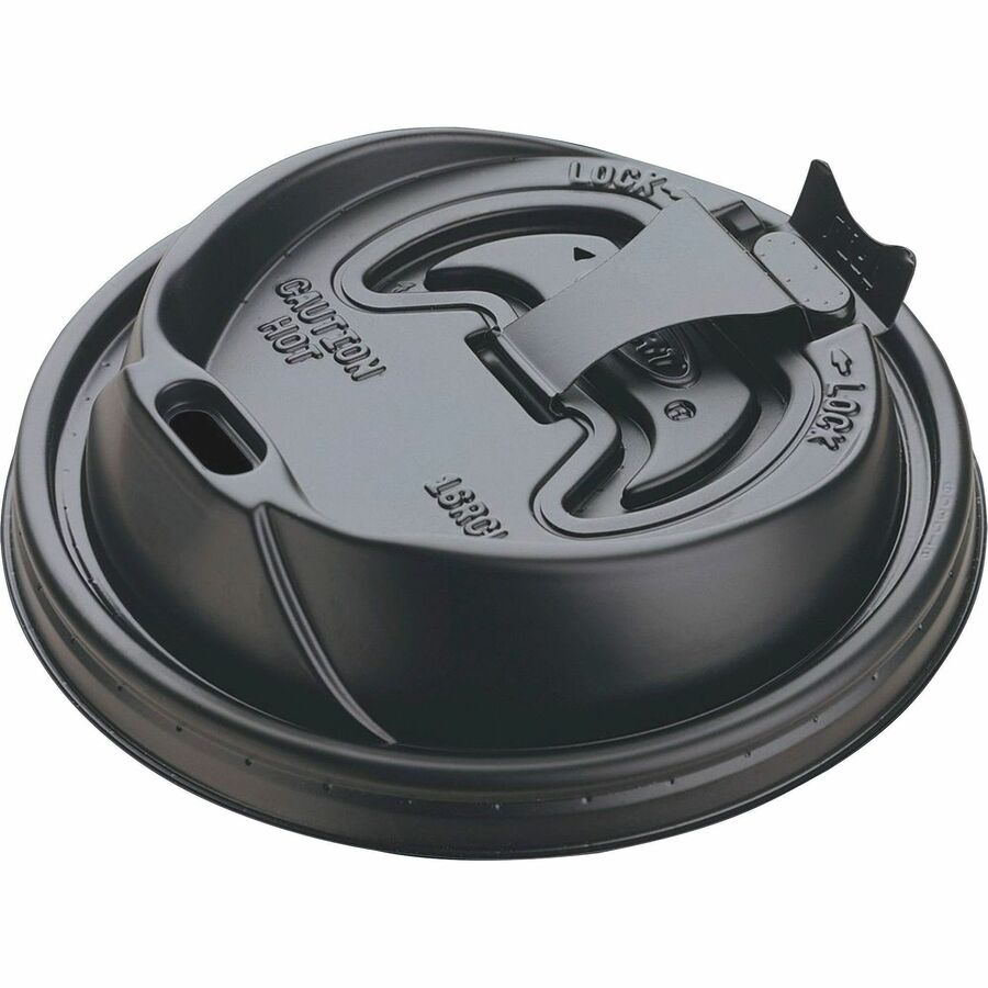 Dart Black Plastic Reclosable Lids - Round - Plastic - Black - 100/Bag - 1000 / Carton
