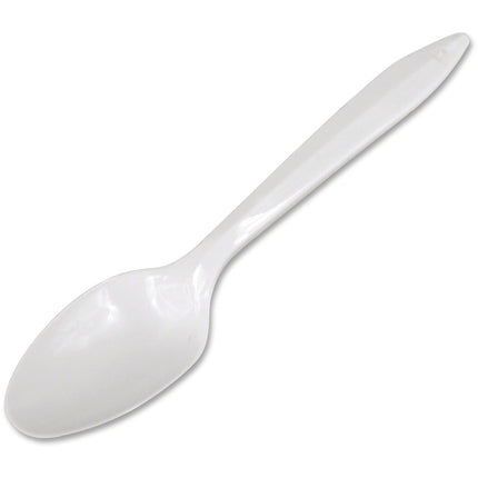 Dart Style Setter Medium-weight Plastic Cutlery - Teaspoon - Disposable - Polypropylene - White - 1000 / Carton