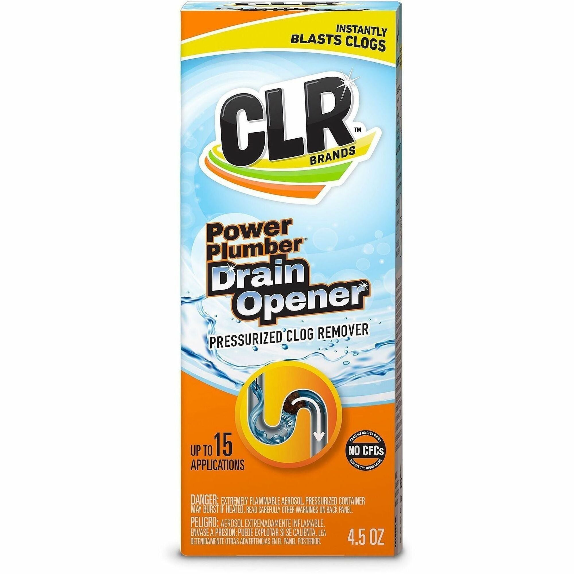 CLR Drain Opener - For Drain, Sink, Tub - Aerosol - 4.5 fl oz (0.1 quart) - Unclog, CFC-free, Easy to Use - White - 6 / Carton