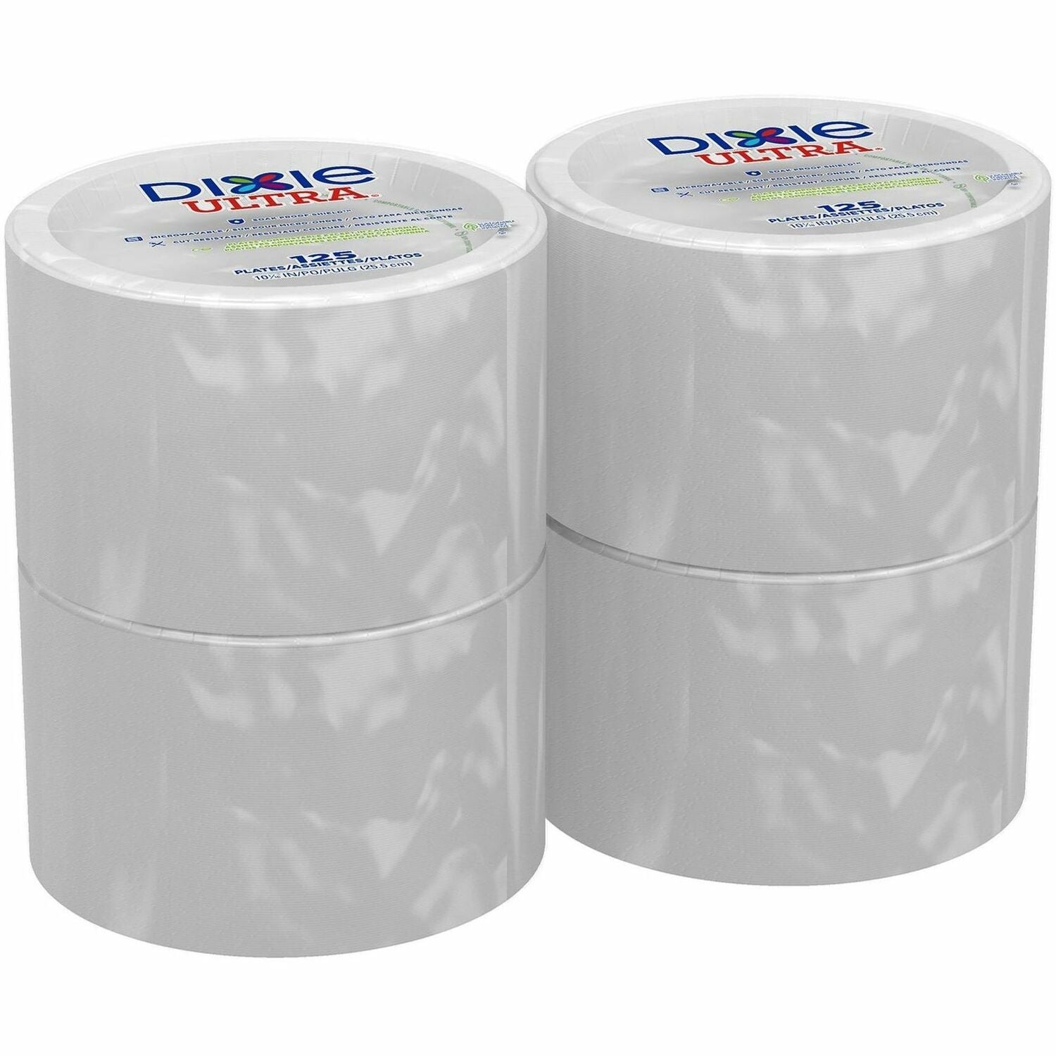 Dixie Ultra&reg; Table Ware - Food - Disposable - 10" Diameter - White - Paper Body - Round - 500 / Case