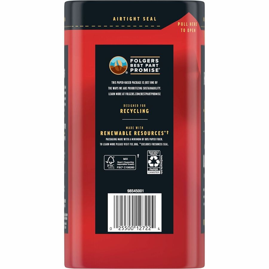 Folgers&reg; Ground 1850 Black Gold Dark Roast Ground Coffee - Dark - Ground - Black Gold - 6 / Carton
