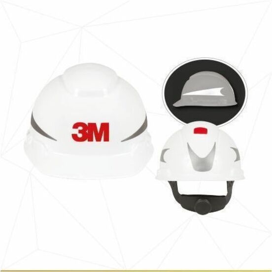 3M SecureFit H-800 Safety Cap - Head Protection - High-density Polyethylene (HDPE) - White - Ratchet, Uvicator Technology, Non-vented, Comfortable, Self Adjustable