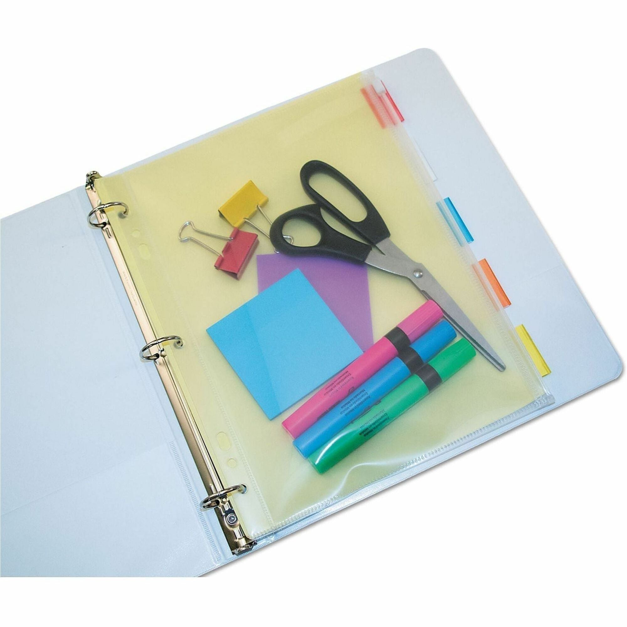 Advantus Angler's Zip-All Ring Binder Pocket - Ring Binder - Clear - Polypropylene, Plastic - 1 Each