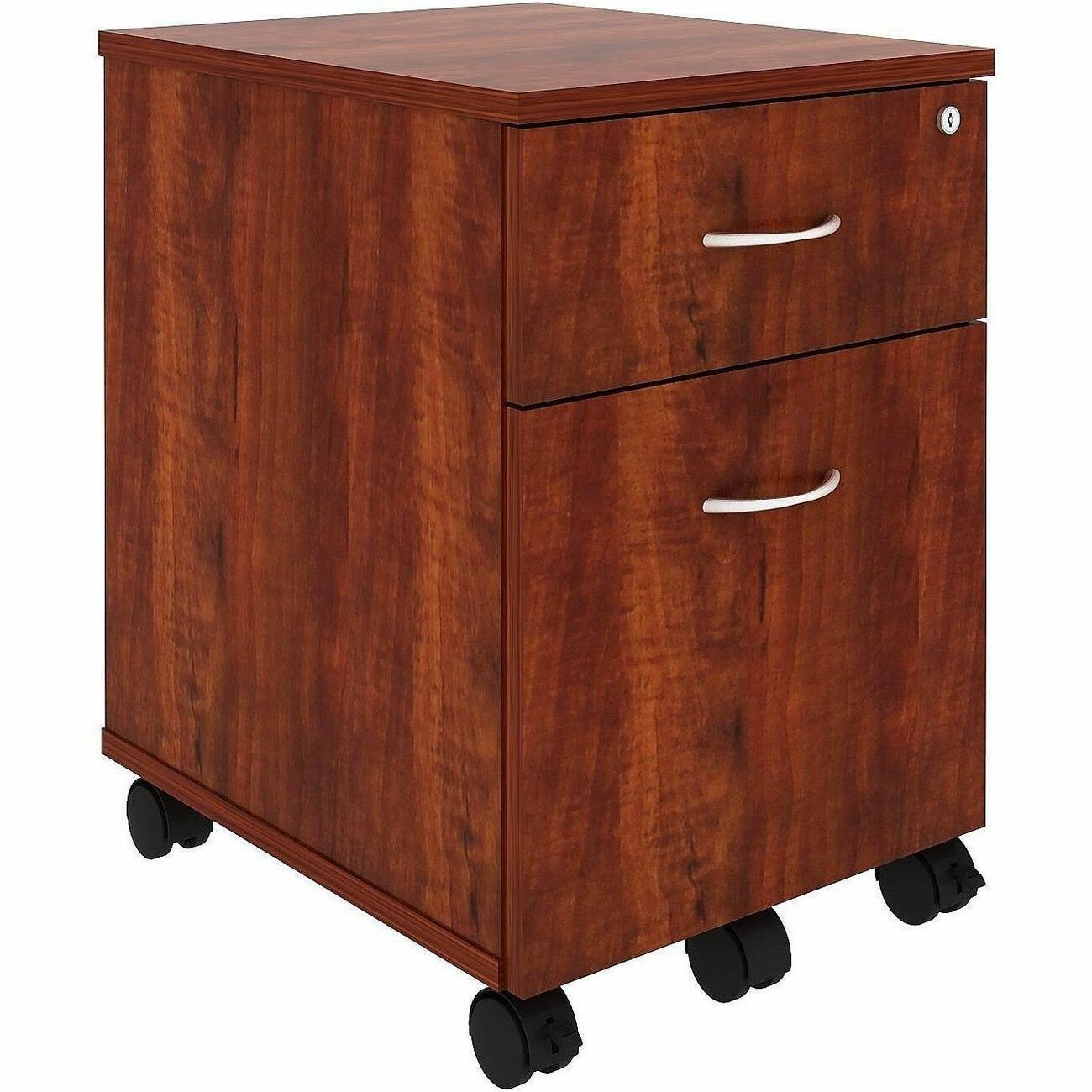 Lorell File Cabinet - for File, Box - Mobility - Cherry