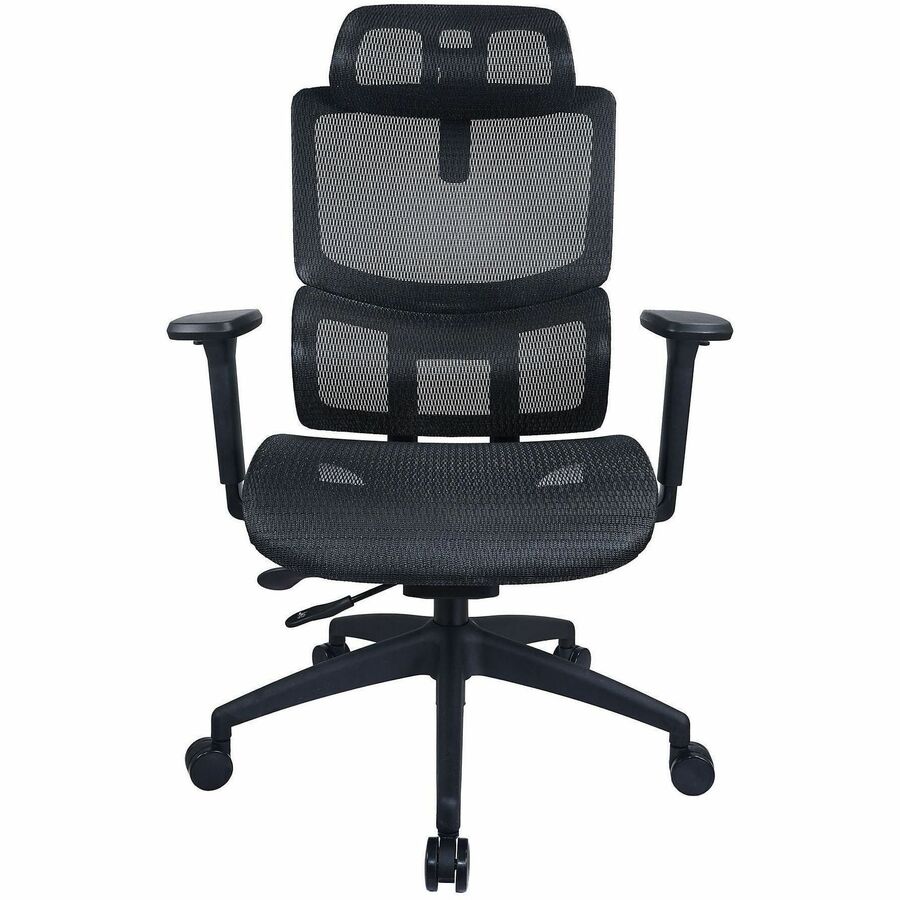 Lorell Ripley All-Mesh High-Back Chair with Articulating Lumbar Support - Mesh Back Material - High Back - Black - Mesh - 1 Each
