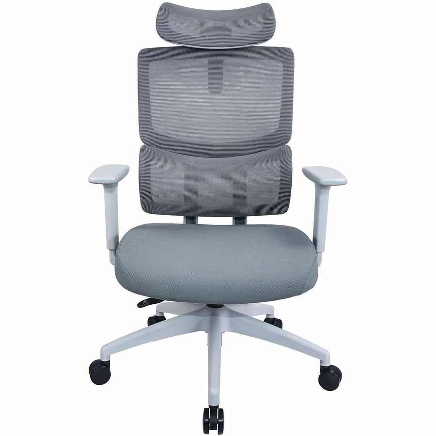 Lorell Ripley High Mesh-Back Chair with Articulating Lumbar Support - High Back - Gray - Fabric, Mesh - 1 Each