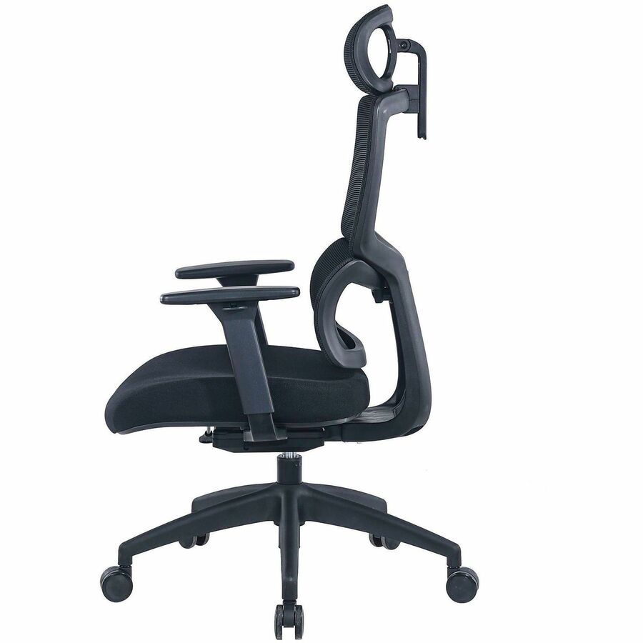 Lorell Ripley High Mesh-Back Chair with Articulating Lumbar Support - High Back - Black - Fabric, Mesh - 1 Each
