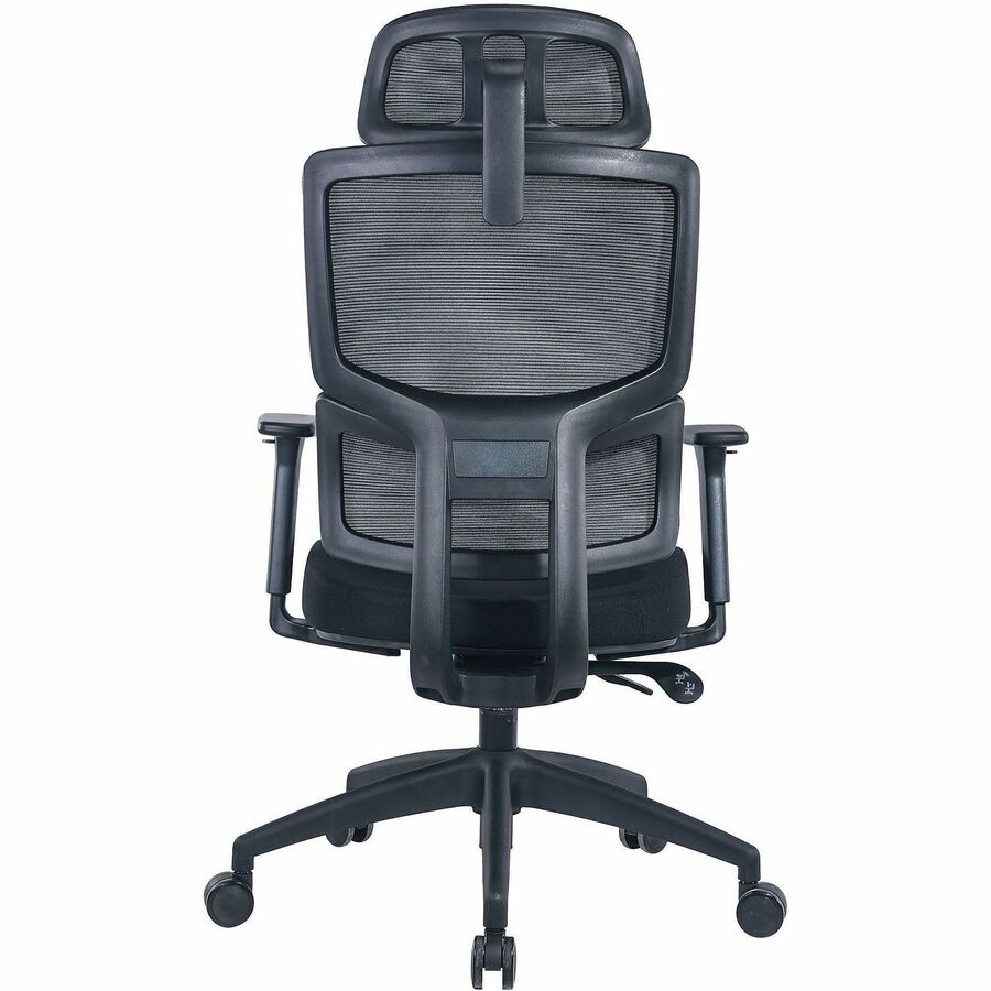 Lorell Ripley High Mesh-Back Chair with Articulating Lumbar Support - High Back - Black - Fabric, Mesh - 1 Each