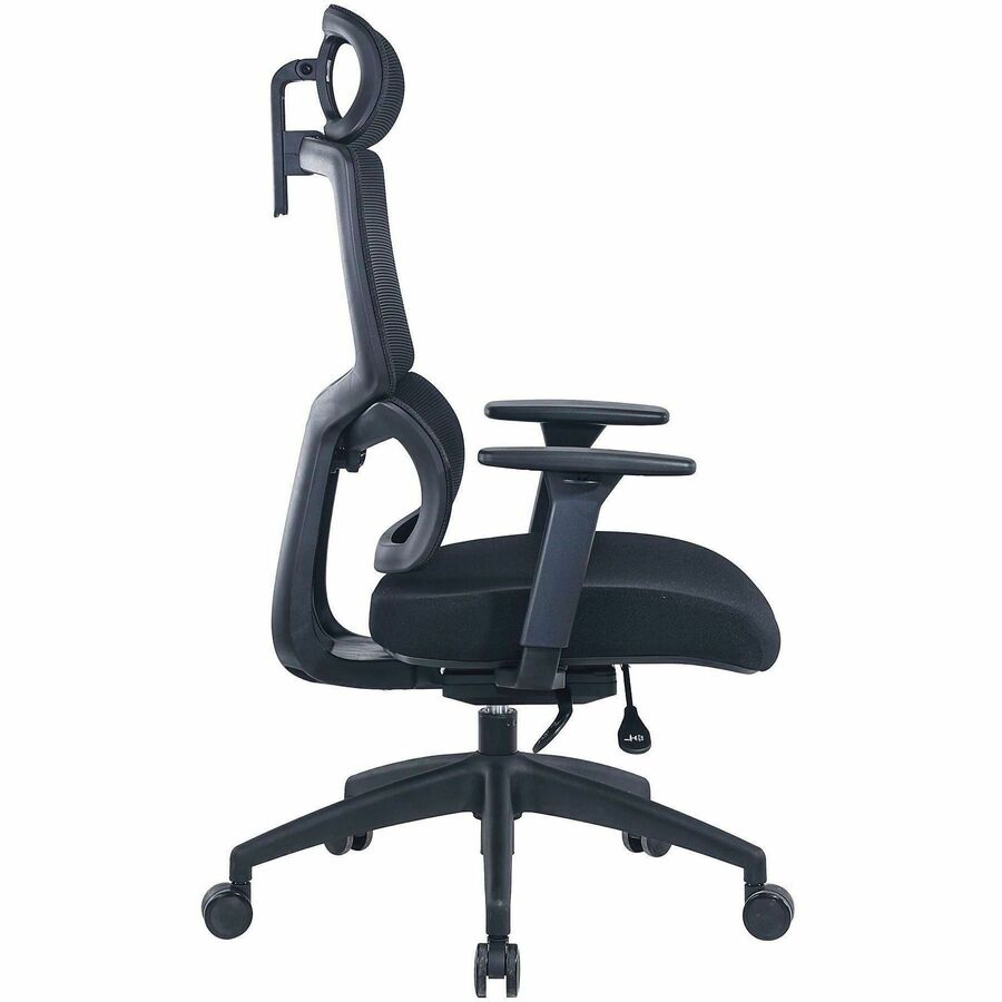 Lorell Ripley High Mesh-Back Chair with Articulating Lumbar Support - High Back - Black - Fabric, Mesh - 1 Each