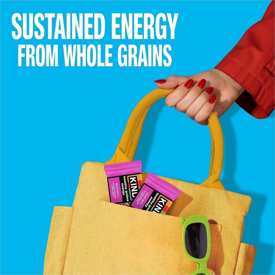 Kind(r) Healthy Grains Energy Bars - Gluten-free, Trans Fat Free - Mixed Berry - 1.40 oz - 10 / Box
