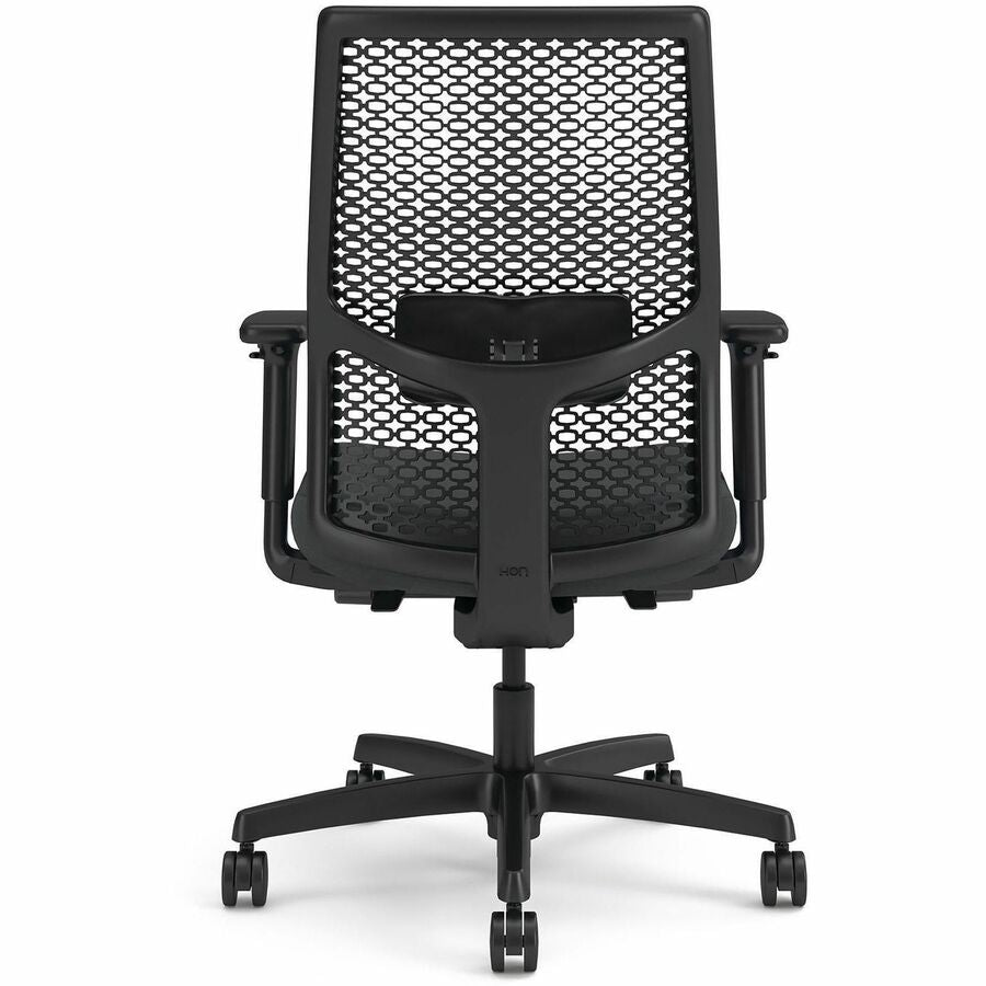 HON Ignition ReActiv Back Task Chair - Fabric Seat - Fabric Seat Material - Mesh Back Material - Black Frame Color - 5-star Base - Charcoal, Basalt - Armrest - 1 Each