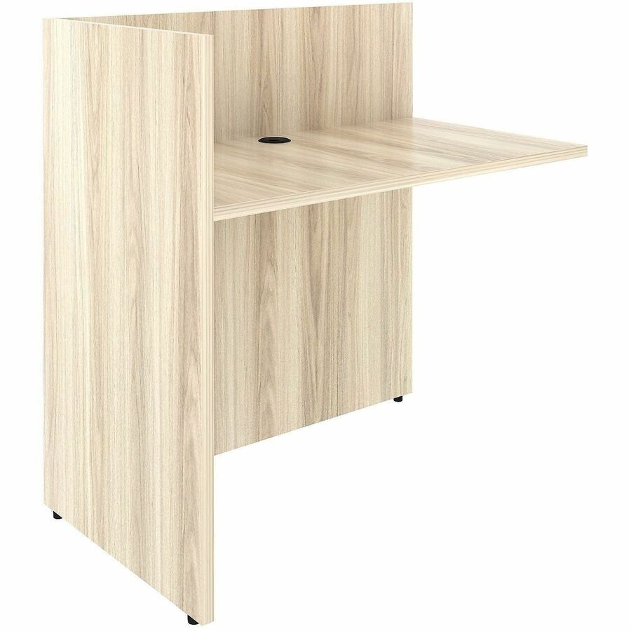 Lorell Essential Series Laminate Desking & Accessory - x 1" Thickness Table Top, 41.5" Height x 42" Width x 24" Depth - Material: Laminate - Finish: Modern Elm - Laminate Table Top - Durable - For Reception Area, Desk, Desktop, Document - 1 Each