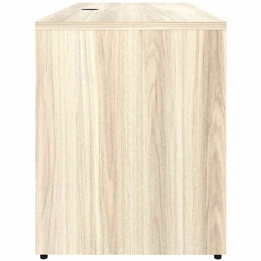 Lorell Essential Series Laminate Desking & Accessory - x 1" Thickness Table Top, 29.5" Height x 70.9" Width x 23.6" Depth Credenza Shell - Material: Laminate, Metal - Finish: Silver Brush, Modern Elm - Laminate, Modern Elm Table Top - Durable, Adjustab...