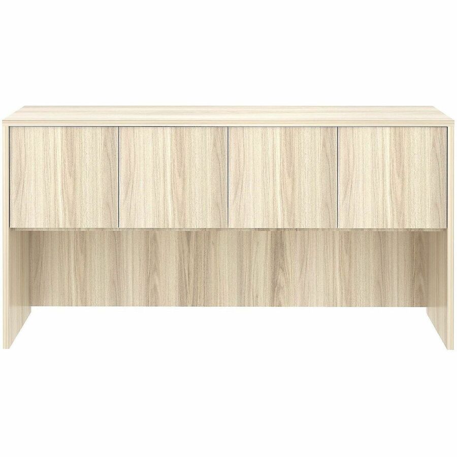 Lorell Essential Series Laminate Desking & Accessory - 36" Height x 70.9" Width x 14.8" Depth Hutch - 4 Door(s) - Band Edge - Material: Laminate, Metal - Finish: Laminate, Modern Elm - Cam Lock, Durable, Grommet, Cord Management - For Desk, Credenza - ...
