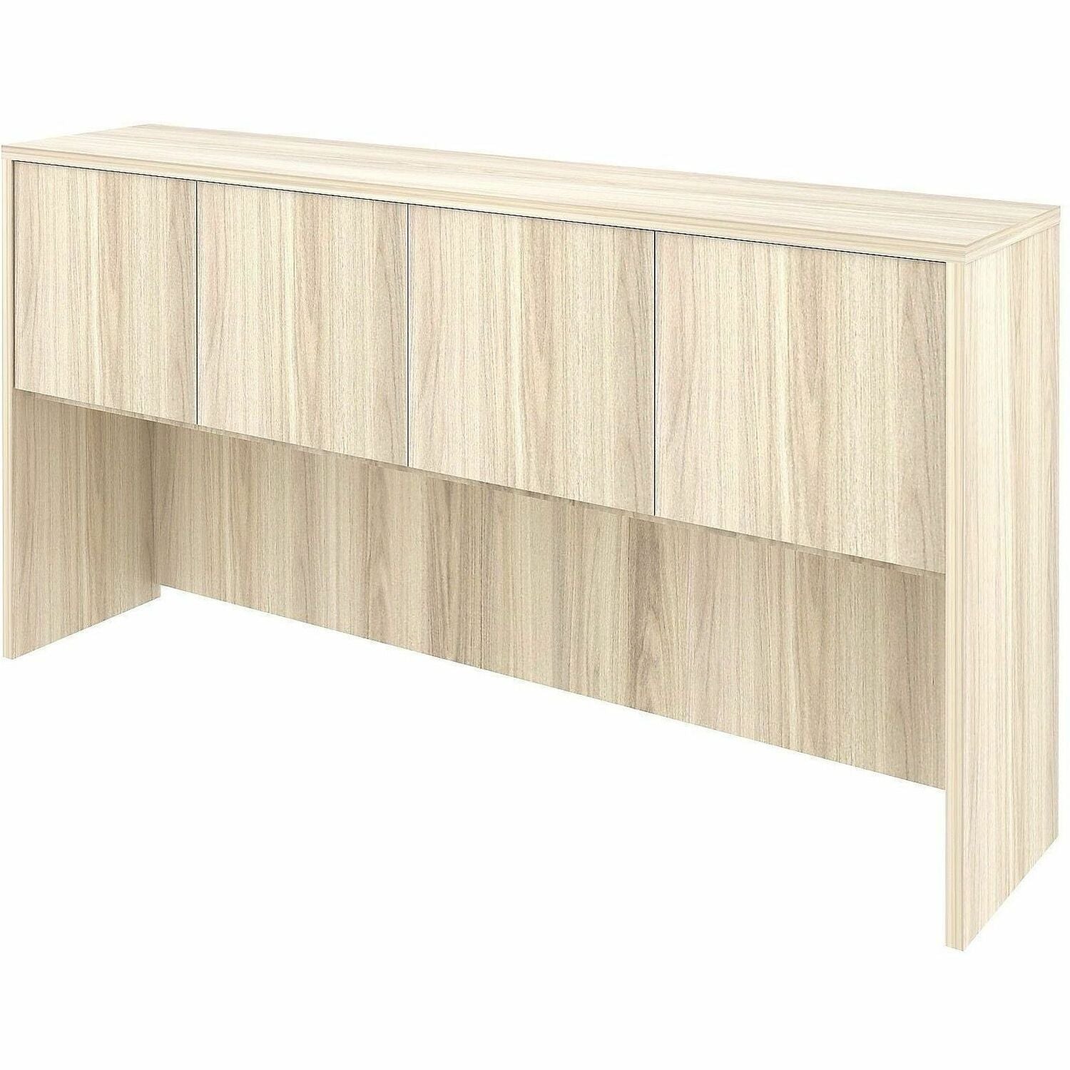 Lorell Essential Series Laminate Desking & Accessory - 36" Height x 70.9" Width x 14.8" Depth Hutch - 4 Door(s) - Band Edge - Material: Laminate, Metal - Finish: Laminate, Modern Elm - Cam Lock, Durable, Grommet, Cord Management - For Desk, Credenza - ...