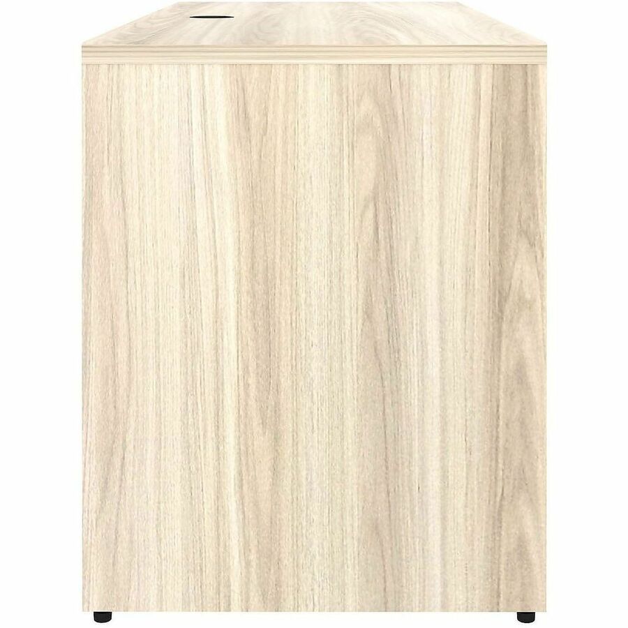 Lorell Essential Series Laminate Desking & Accessory - x 1" Thickness Table Top, 29.5" Height x 66" Width x 24" Depth Credenza Shell - Material: Laminate, Metal - Finish: Silver Brush, Modern Elm - Laminate, Modern Elm Table Top - Durable, Adjustable F...