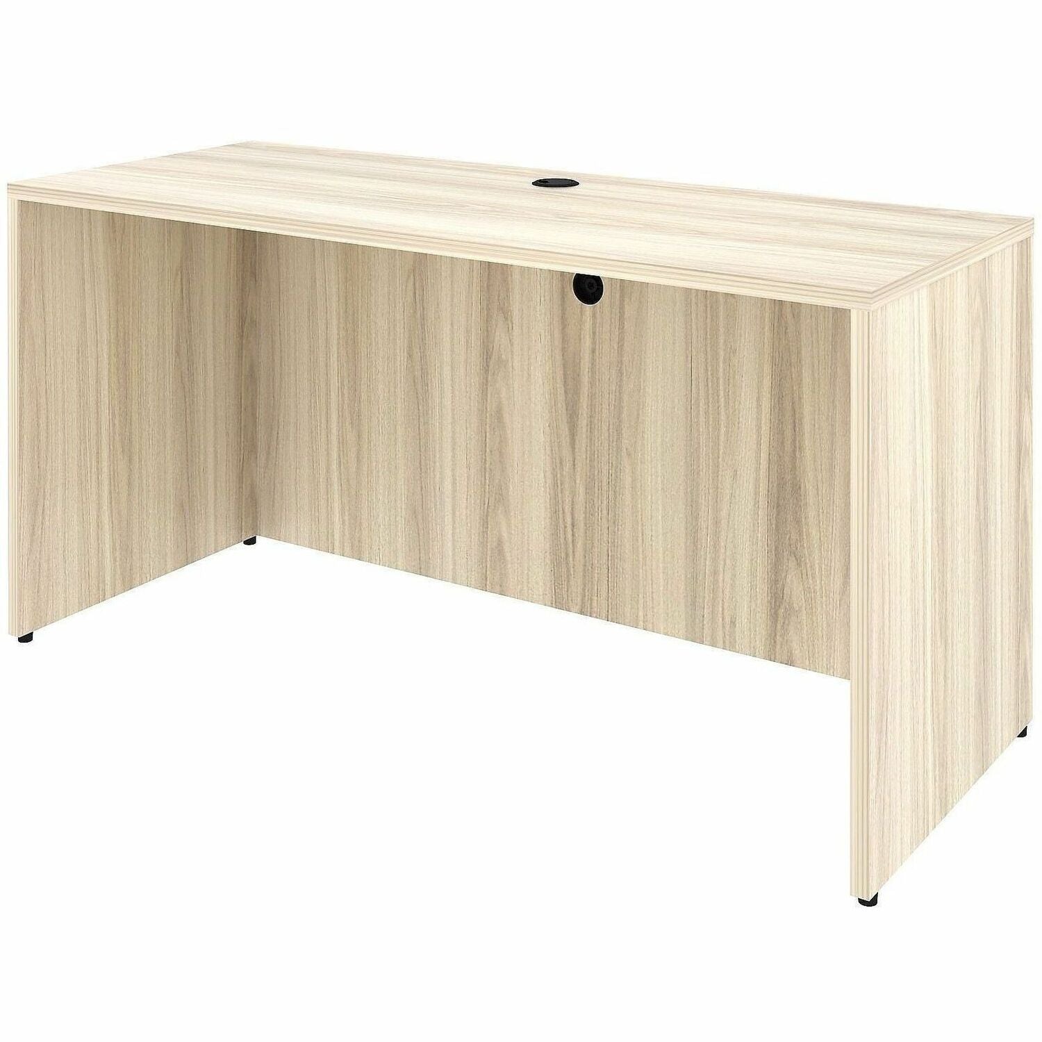 Lorell Essential Series Laminate Desking & Accessory - x 1" Thickness Table Top, 29.5" Height x 60" Width x 24" Depth Credenza Shell - Material: Laminate, Metal - Finish: Silver Brush, Modern Elm - Laminate, Modern Elm Table Top - Durable, Adjustable F...