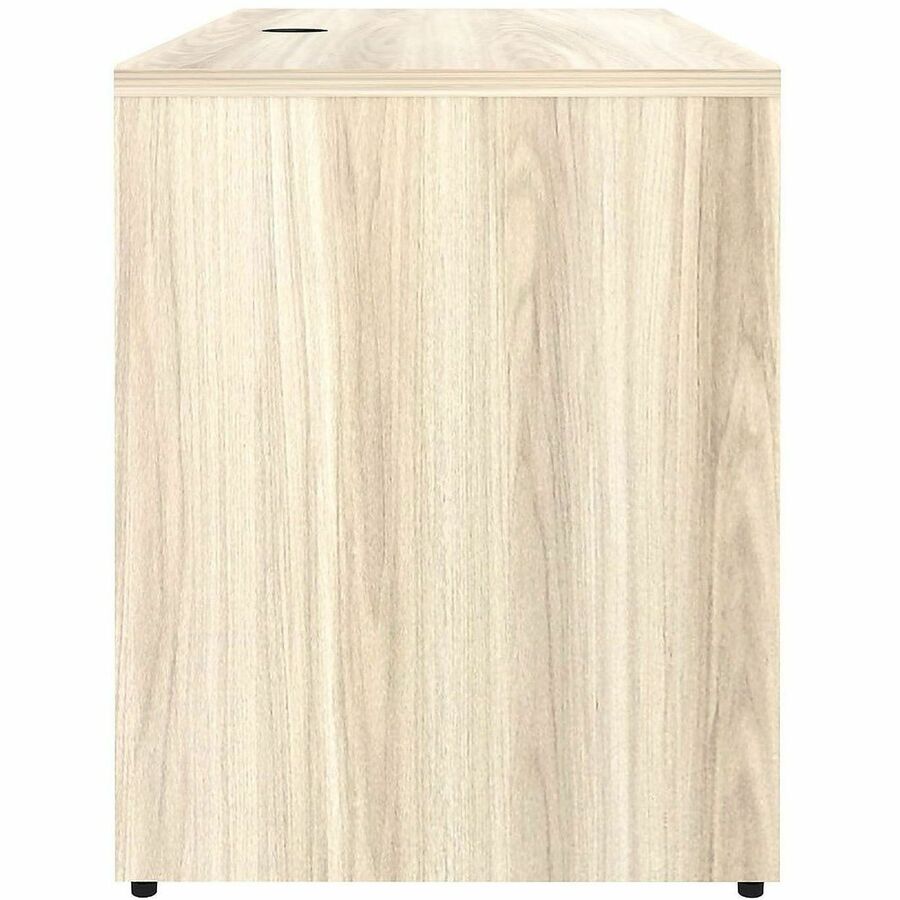 Lorell Essential Series Laminate Desking & Accessory - x 1" Thickness Table Top, 29.5" Height x 60" Width x 24" Depth Credenza Shell - Material: Laminate, Metal - Finish: Silver Brush, Modern Elm - Laminate, Modern Elm Table Top - Durable, Adjustable F...