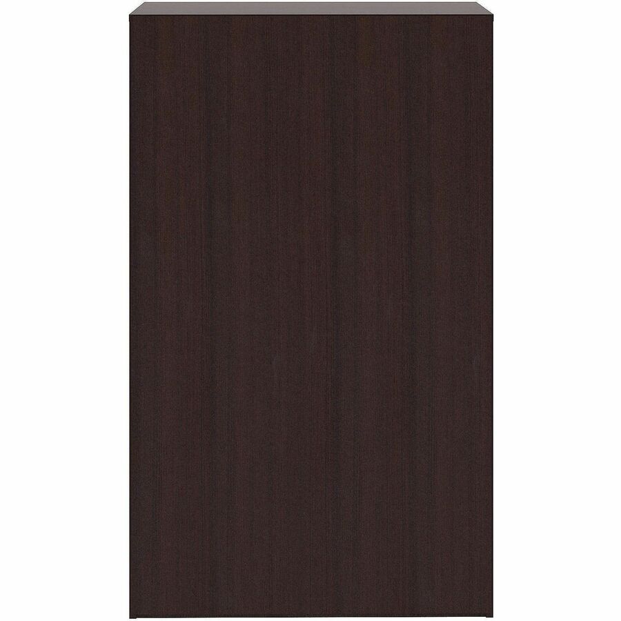 Lorell Essentials Espresso Laminate Bookcase - 36" Width x 12" Depth x 60" Height - 5 x Shelf(ves) - 375 lb Load Capacity - Sturdy, Adjustable Shelf, Square Edge, Adjustable Feet - Espresso - Laminate - Assembly Required