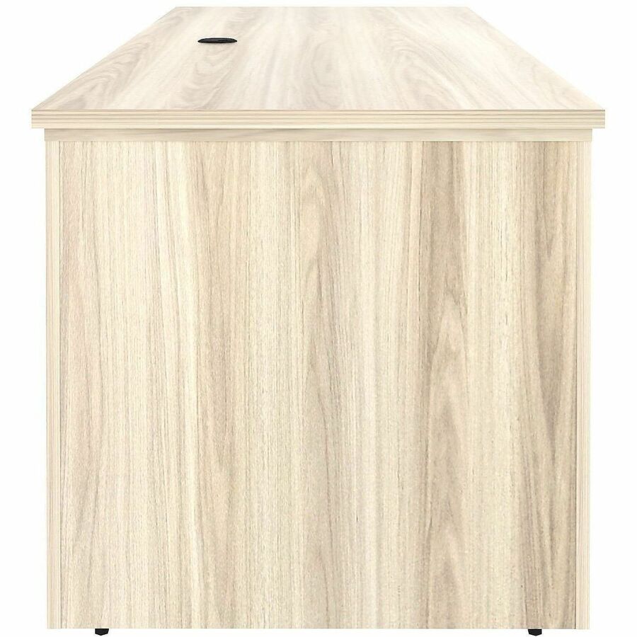 Lorell Essentials 72" Sit-to-Stand Desk Shell - x 1" Thickness Table Top, 49" Height x 72" Width x 29" Depth - Material: Laminate, Metal - Finish: Modern Elm - Laminate, Modern Elm Table Top - Durable, Modesty Panel, Privacy Panel, Adjustable Feet, Cam...