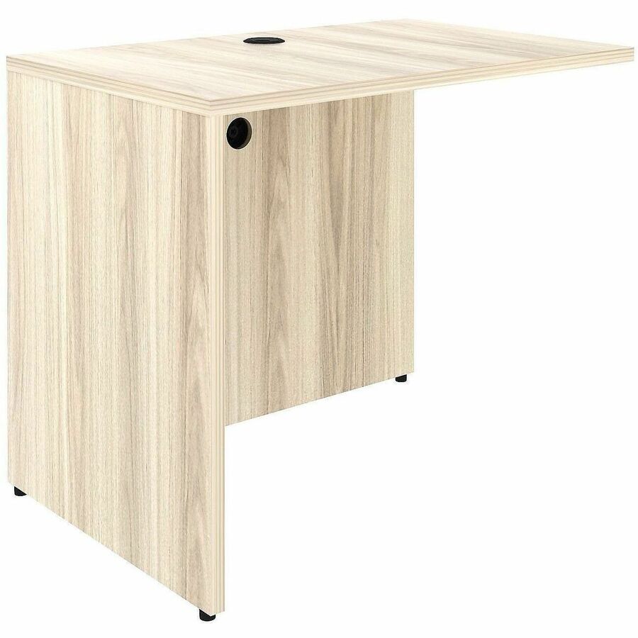Lorell Essential Series Laminate Desking & Accessory - x 1" Thickness Table Top, 29.5" Height x 35" Width x 24" Depth Return Shell - Material: Laminate, Metal - Finish: Modern Elm - Laminate, Modern Elm Table Top - Durable, Modesty Panel, Privacy Panel...