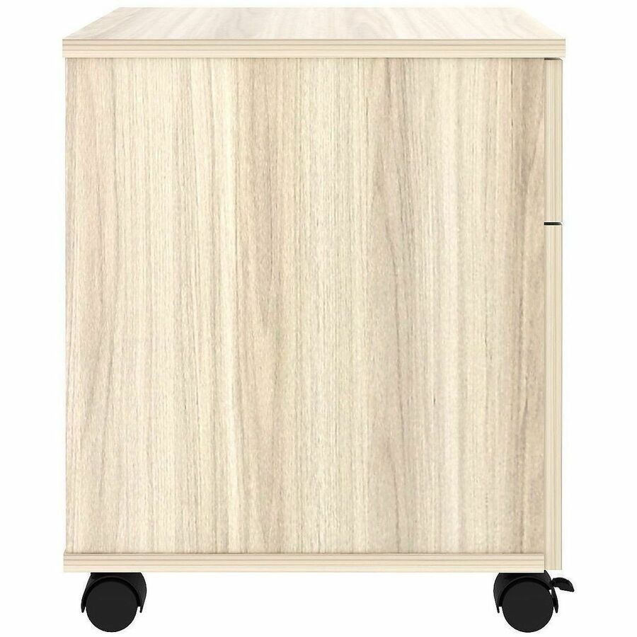Lorell Essential Series Laminate Desking & Accessory - 22.9" Height x 15.7" Width x 19.9" Depth - Total Drawer(s): 2 - Material: Laminate - Finish: Modern Elm, Laminate - Versatile, Dual Wheel Caster, Mobility, Adjustable Feet, Locking Casters - For Of...