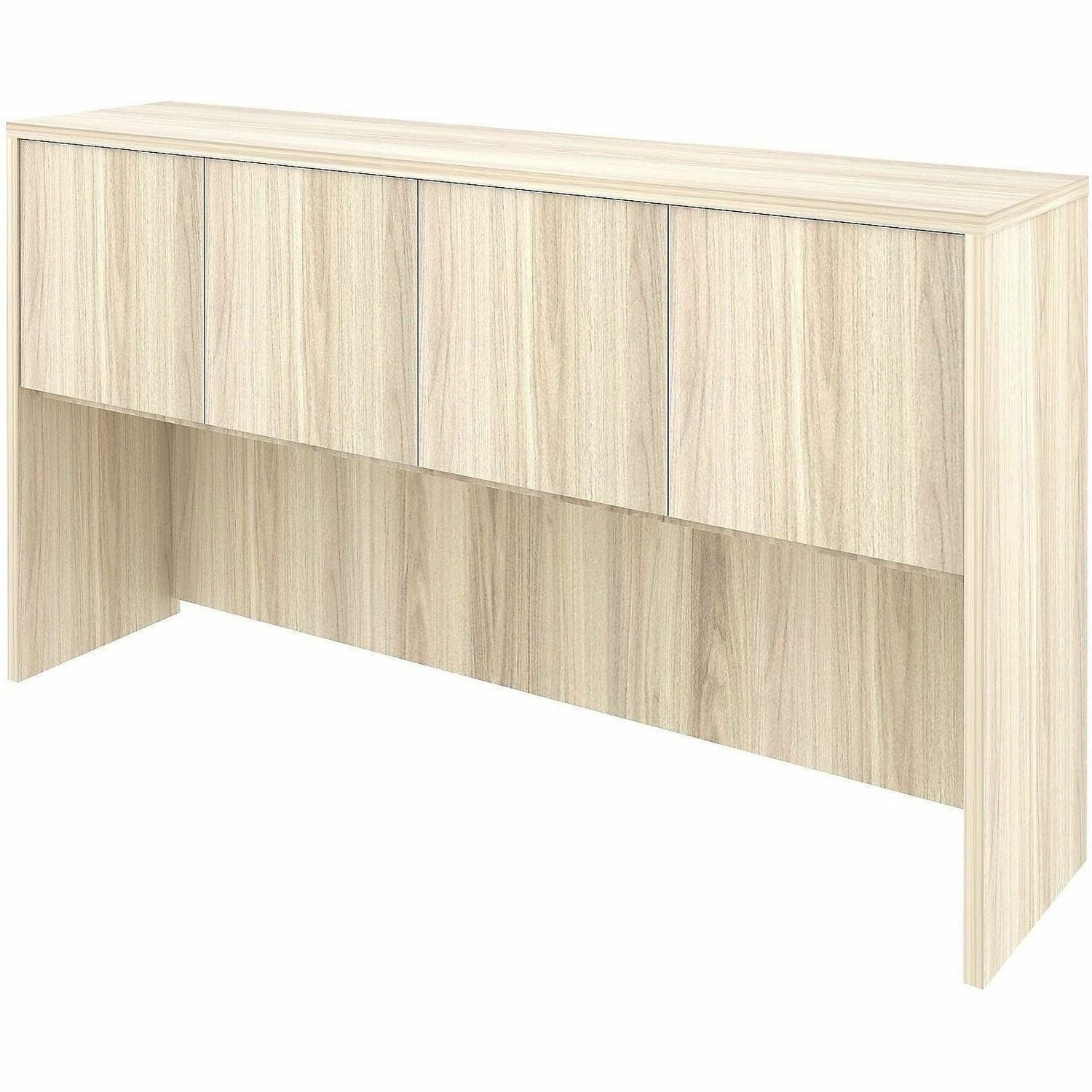 Lorell Essential Series Laminate Desking & Accessory - 36" Height x 66" Width x 15" Depth Hutch - 4 Door(s) - Band Edge - Material: Laminate, Metal - Finish: Laminate, Modern Elm - Cam Lock, Durable, Grommet, Cord Management - For Desk, Credenza - 1 Each