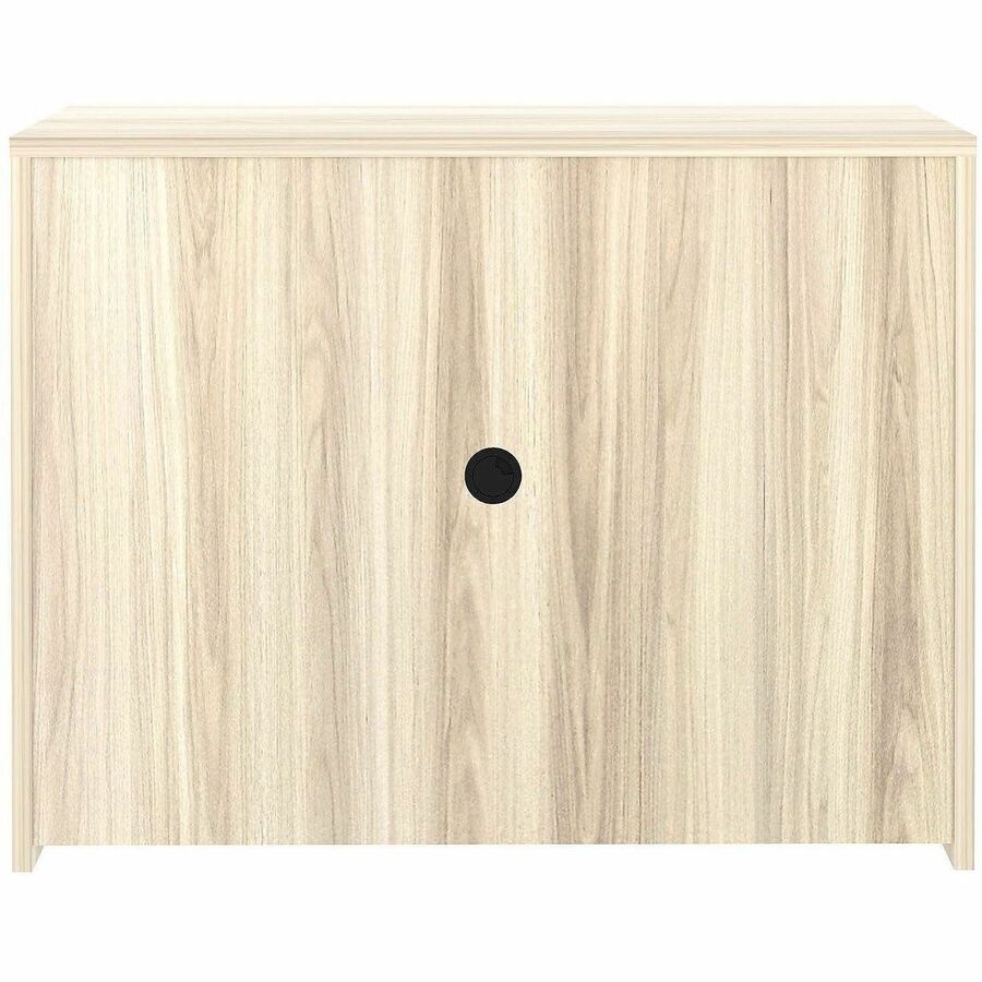 Lorell Essential Series Laminate Desking & Accessory - 36" Height x 48" Width x 15" Depth - 3 Door(s) - Band Edge - Material: Laminate, Metal - Finish: Laminate, Modern Elm - Cam Lock, Durable, Grommet, Cord Management - For Desk, Credenza - 1 Each