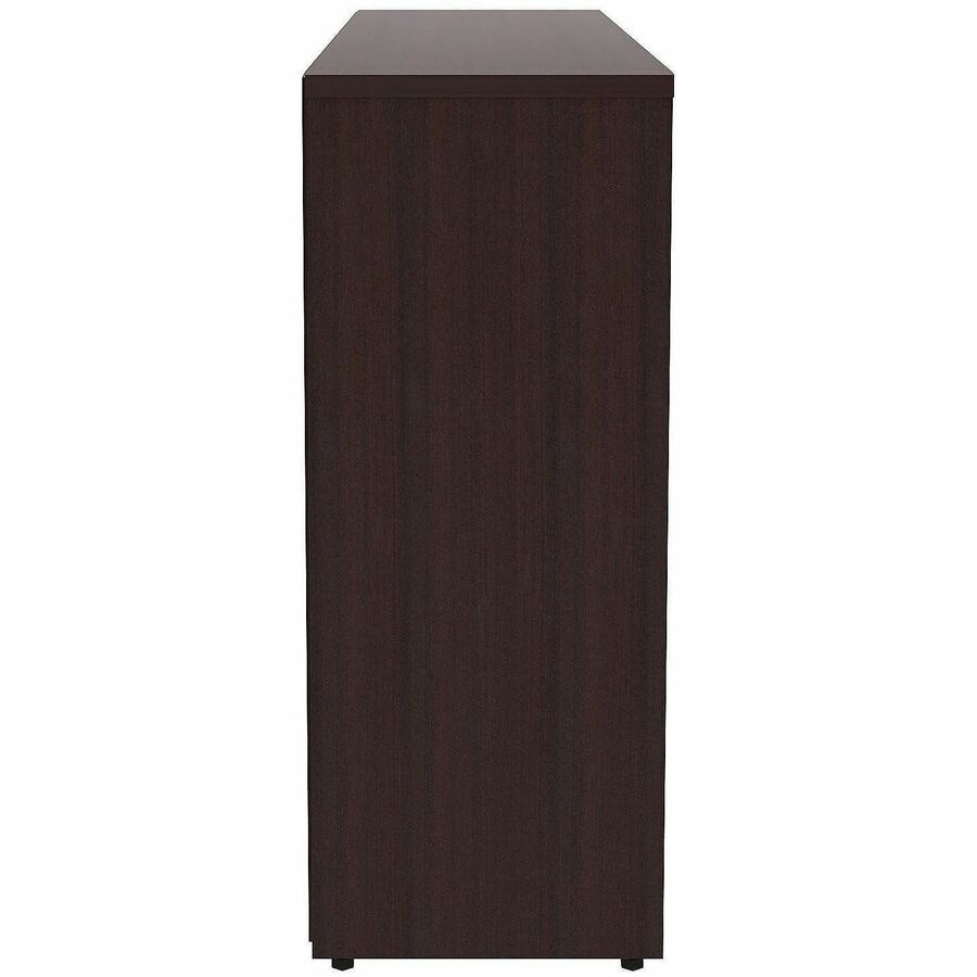 Lorell Essentials Espresso Laminate Bookcase - 36" Width x 12" Depth x 30" Height - 2 x Shelf(ves) - 150 lb Load Capacity - Sturdy, Adjustable Shelf, Square Edge, Adjustable Feet - Espresso - Laminate - Assembly Required