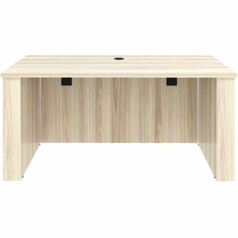 Lorell Essentials 60" Sit-to-Stand Desk Shell - x 1" Thickness Table Top, 49" Height x 60" Width x 29" Depth - Material: Laminate, Metal - Finish: Modern Elm - Laminate, Modern Elm Table Top - Durable, Modesty Panel, Privacy Panel, Adjustable Feet, Cam...