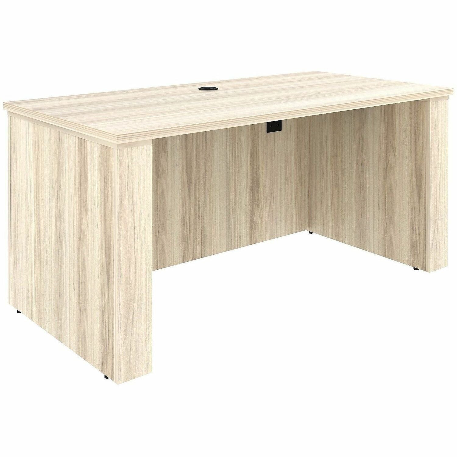 Lorell Essentials 60" Sit-to-Stand Desk Shell - x 1" Thickness Table Top, 49" Height x 60" Width x 29" Depth - Material: Laminate, Metal - Finish: Modern Elm - Laminate, Modern Elm Table Top - Durable, Modesty Panel, Privacy Panel, Adjustable Feet, Cam...