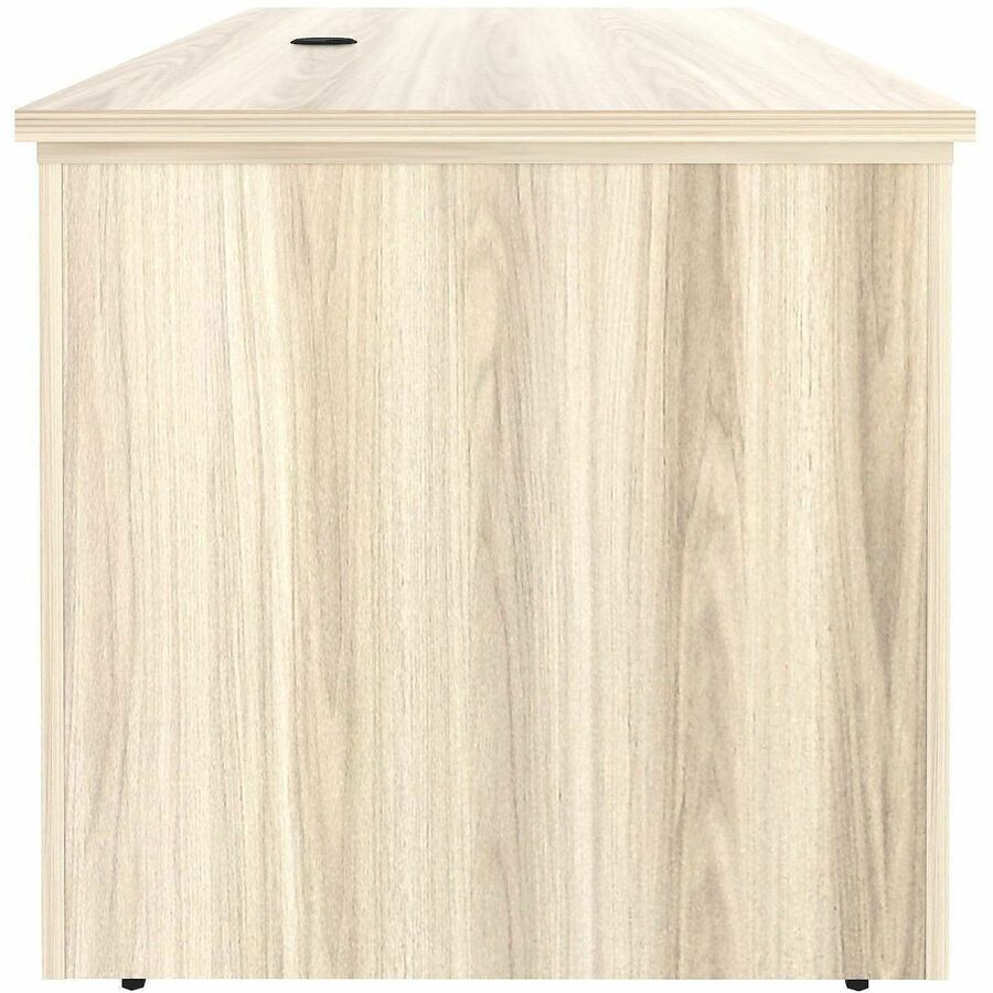 Lorell Essentials 60" Sit-to-Stand Desk Shell - x 1" Thickness Table Top, 49" Height x 60" Width x 29" Depth - Material: Laminate, Metal - Finish: Modern Elm - Laminate, Modern Elm Table Top - Durable, Modesty Panel, Privacy Panel, Adjustable Feet, Cam...