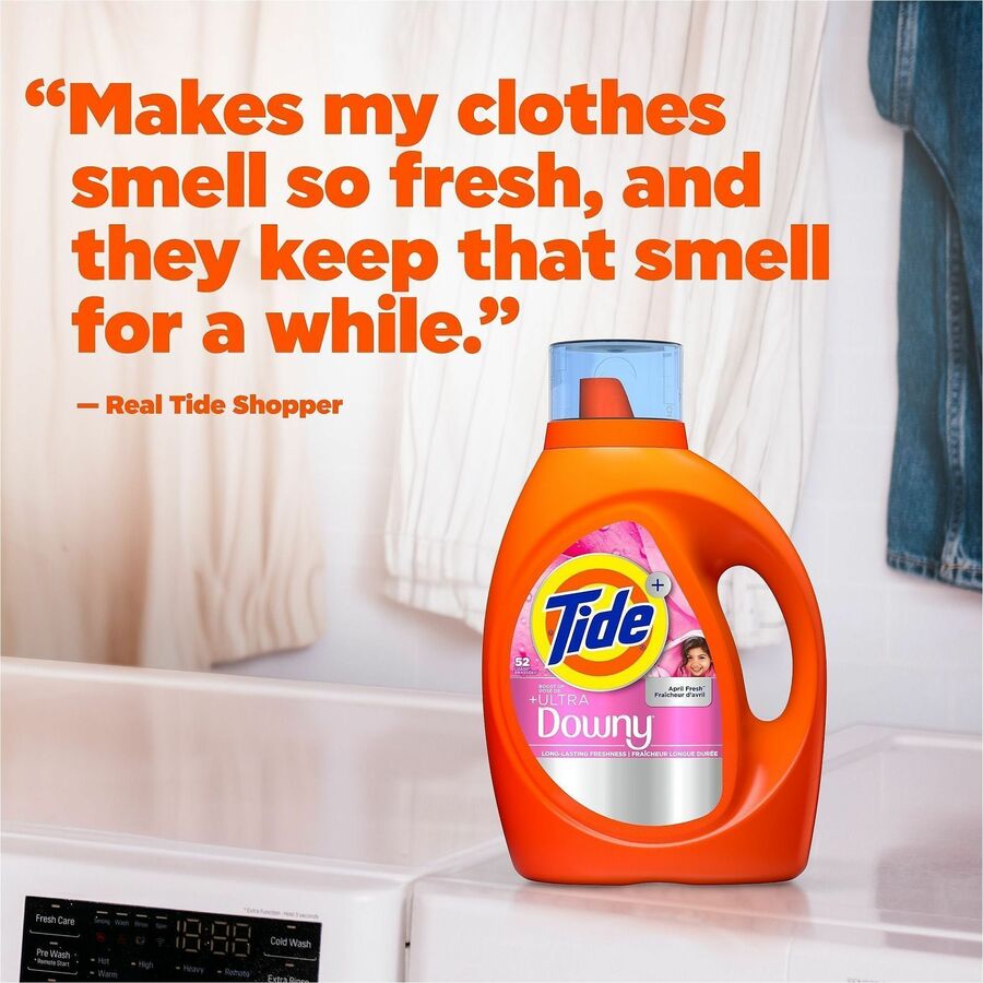 Tide Liquid Laundry Detergent - For Laundry - Liquid - 73 fl oz (2.3 quart) - 52 Loads - Long Lasting - Orange - 1 Each