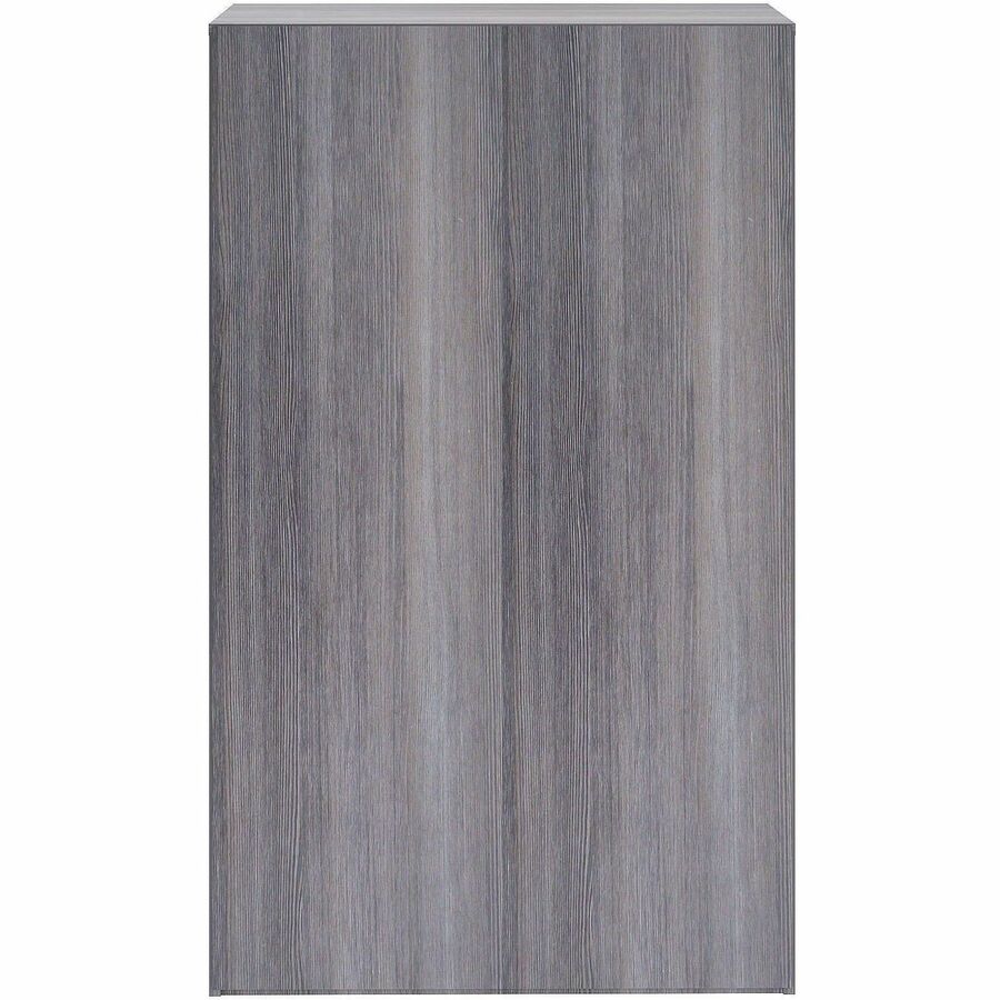 Lorell Weathered Charcoal Laminate Bookcase - 36" Width x 12" Depth x 60" Height - 5 x Shelf(ves) - Laminated, Sturdy, Adjustable Shelf, Square Edge, Adjustable Feet - Weathered Charcoal - Assembly Required