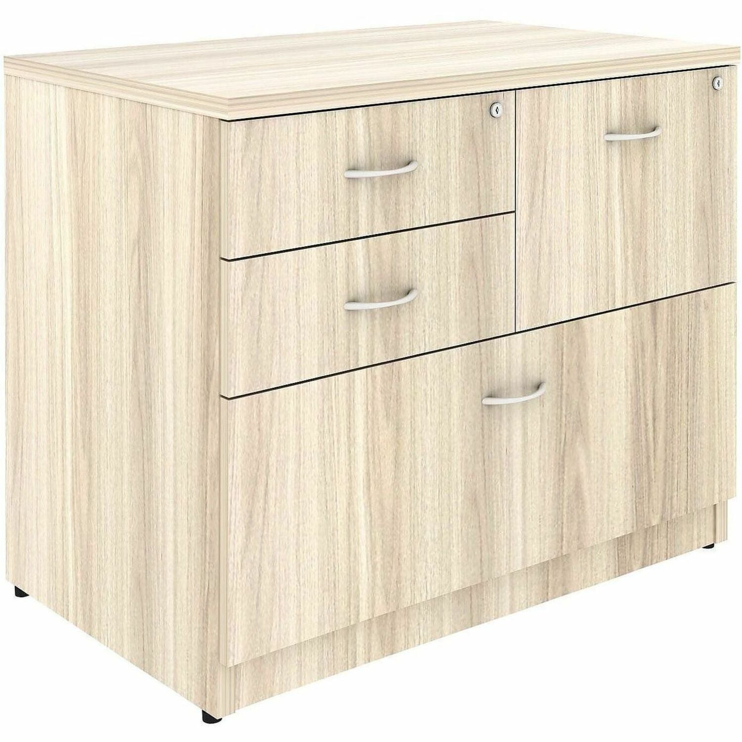 Lorell File Cabinet - 4 x Drawer(s) for File, Box - Lateral - Modern Elm