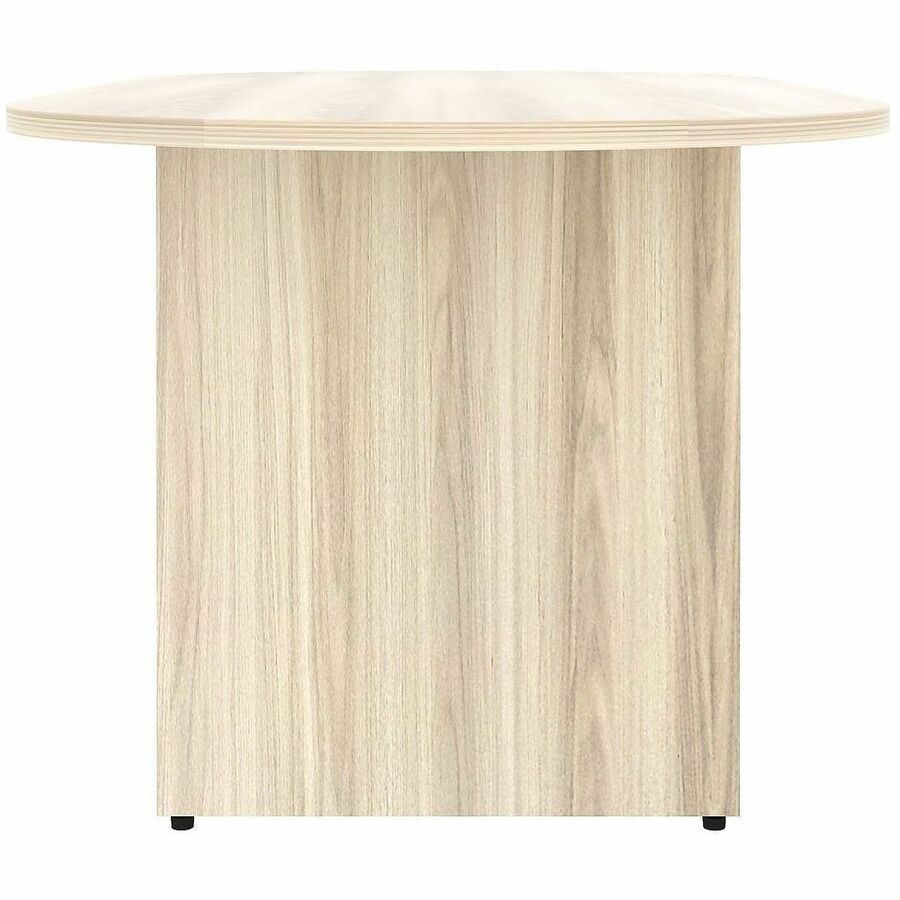 Lorell Essentials Oval Conference Tables - 29.5" Height x 72" Width x 36" Depth, x 1.3" Thickness Table Top - Material: Laminate - Finish: Laminate, Modern Elm - Mahogany Laminate Table Top - Adjustable Floor Guide - 1 Each