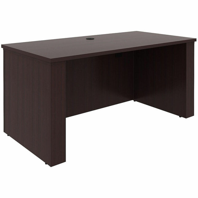 Lorell Essentials 60" Sit-to-Stand Desk Shell - 49" Height x 60" Width x 29" Depth, x 1" Thickness Top - Finish: Laminate, Espresso - Laminate, Espresso Table Top - Laminated, Cam Lock, Durable, Grommet, Cord Management, Modesty Panel, Privacy Panel, A...