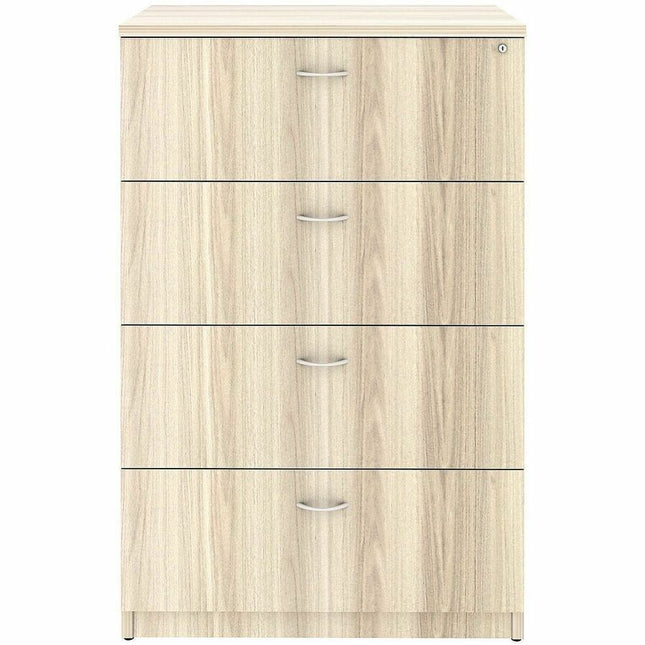 Lorell File Cabinet - 4 x Drawer(s) for File - Lateral - Lockable - Modern Elm - Assembly Required