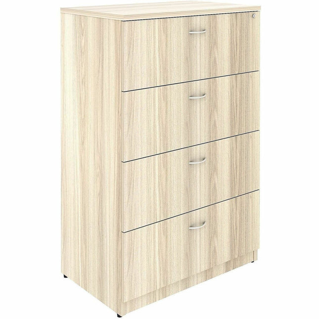 Lorell File Cabinet - 4 x Drawer(s) for File - Lateral - Lockable - Modern Elm - Assembly Required
