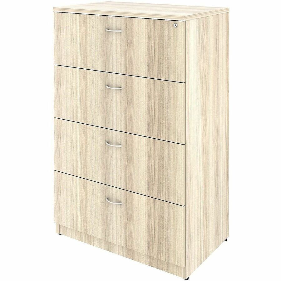 Lorell File Cabinet - 4 x Drawer(s) for File - Lateral - Lockable - Modern Elm - Assembly Required