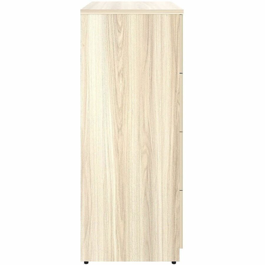 Lorell File Cabinet - 4 x Drawer(s) for File - Lateral - Lockable - Modern Elm - Assembly Required