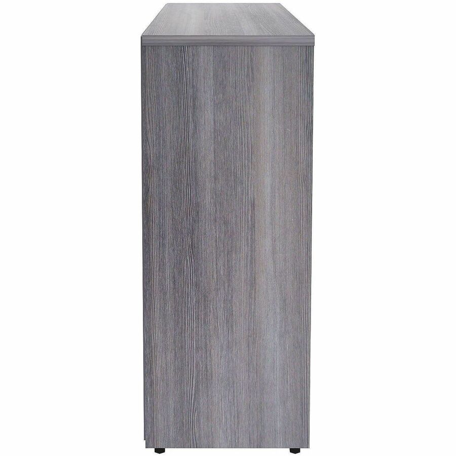 Lorell Weathered Charcoal Laminate Bookcase - 36" Width x 12" Depth x 30" Height - 2 x Shelf(ves) - Laminated, Sturdy, Adjustable Shelf, Square Edge, Adjustable Feet - Weathered Charcoal - Assembly Required